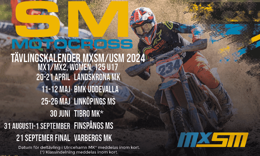 Tävlingskalender MXSM 2024 Svemo