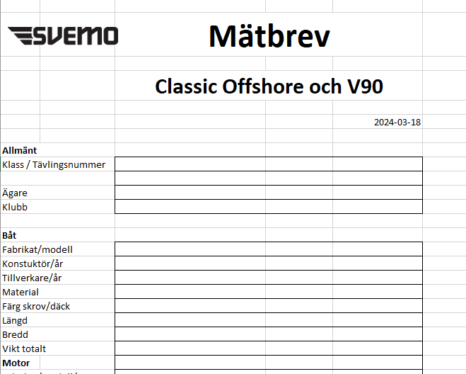 Excelunderlag för mätbrev